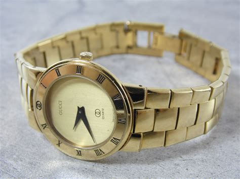 Vintage Gucci 3300L Gold Dial Women's Watch 